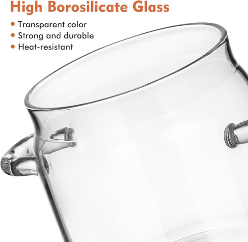 Thickened Glass Pot, Clear Cooking Pot for Soup, Pasta, Milk, 350ml, Microwave Safe with Lid