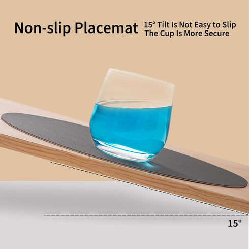 Set 6 15 inch Set 6) Myir JUN Round Placemats of Faux Leather Place Mats and Coasters Round Table Mats Dual Sided