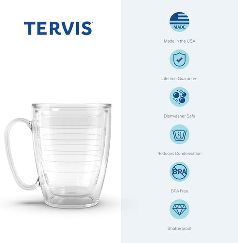 Tervis Clear & Colorful Double Walled Insulated Tumbler, 16oz Mug, Citrus Sunrise, Made in USA