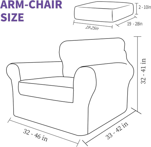 2 ZNSAYOTX Piece Chair Covers for Living Room with Arms Anti Slip Stretch Arm Chair Slipcovers Sofa Armchair Slipcover