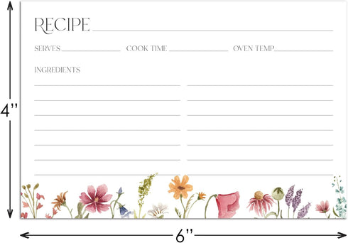 Bright Floral Recipe Cards - Set of 48 by InvitationHouse