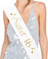 Sweet 16 Satin Sash, 16 Birthday Gift, Party Favors, Supplies and Decorations