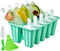 Popsicle Molds, 10 Pieces Reusable Silicone Ice Pop Maker with Easy Release (10 Cavities-Green)