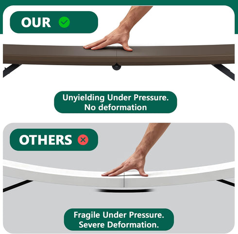 4FT Folding Table Heavy Duty Plastic Table with Handle, Foldable&Portable, Fold-in-Half Utility Tables for Outdoor