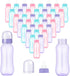 Norme 36 Pcs 9.5 oz Plastic Bottles Chug Shower Game Party Favors for