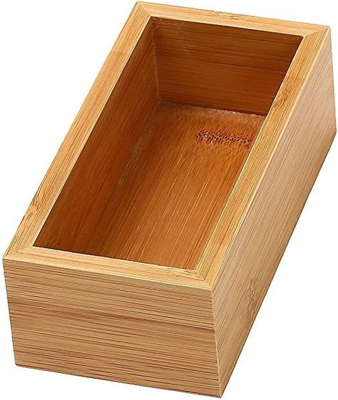 YBM HOME Bamboo Drawer Organizer Storage Box for Kitchen, Office, Bedroom, Craft, 3x6x2 inch