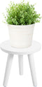 Samll Plant Stand Indoor/Outdoor for Plants,Wood White Planter Stands Holder Mid Century