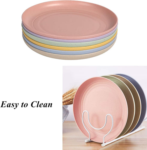 Wheat Straw Plates Set, Lightweight Unbreakable Dinner Dishes, Dishwasher & Microwave Safe, Small 6 Pack 5.9'