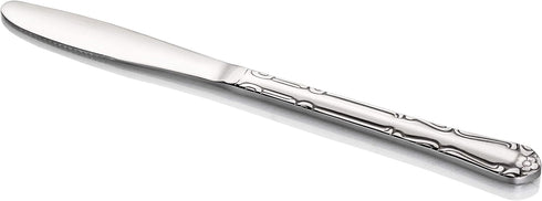 58628 18/0 8.5-Inch, Set 12 New Star Foodservice Rose Pattern, Stainless Steel, Dinner Knife