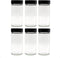 Tianifa 6pcs Black Spice Jars, 3 oz Glass Seasoning Bottles, Spices Container,