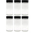 Tianifa 6pcs Black Spice Jars, 3 oz Glass Seasoning Bottles, Spices Container,