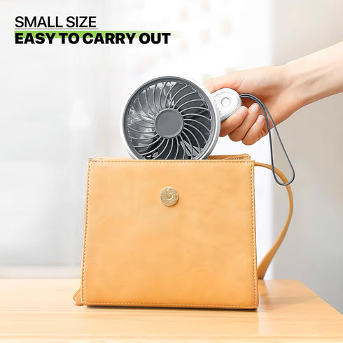 Magshion Portable Handheld 3-Inch Battery Operated Rechargeable Fan