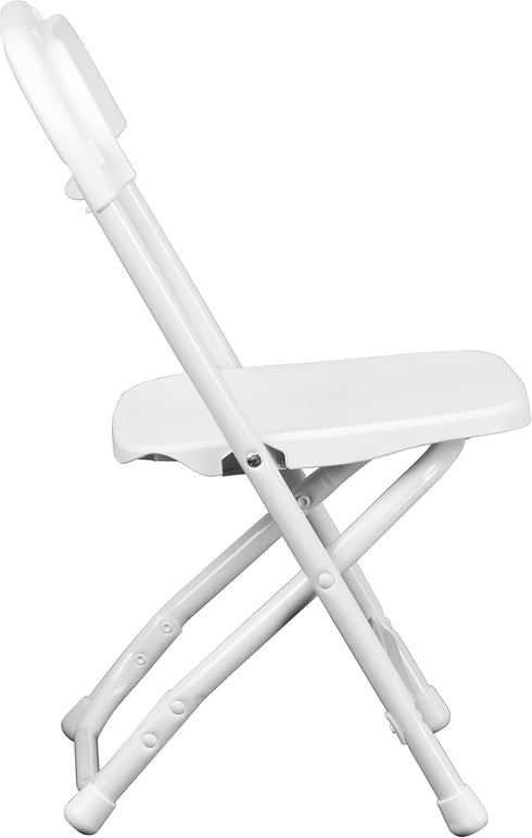 Kids' Folding Chair in White Plastic - Flash Furniture