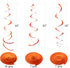 WEVEN Orange Party Hanging Swirl Decorations, Pack of 28 Plastic Streamers for Ceiling