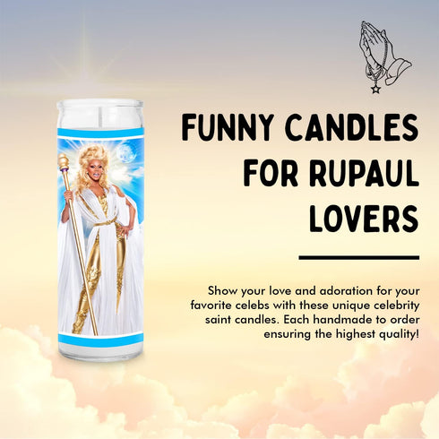 Drag Queen Celebrity Glass Jar Candle, Unscented Handmade Soy Wax Votive, Unique Gift for Pop Culture Fans