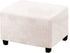 PrinceDeco Real Velvet Plush Ottoman Cover, Soft Rectangle Folding Storage Covers, X-Large, Ivory
