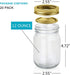 Encheng 12 oz Glass Jars with Lids and Bands, Clear Regular Mouth Mason Jars for Storage, Set of 20