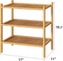 kiplant 3-Tier Closet, Small Shoe Rack, Bamboo Wood Shoe Rack for Entryway, Stackable | Foldable | Natural, Shoe