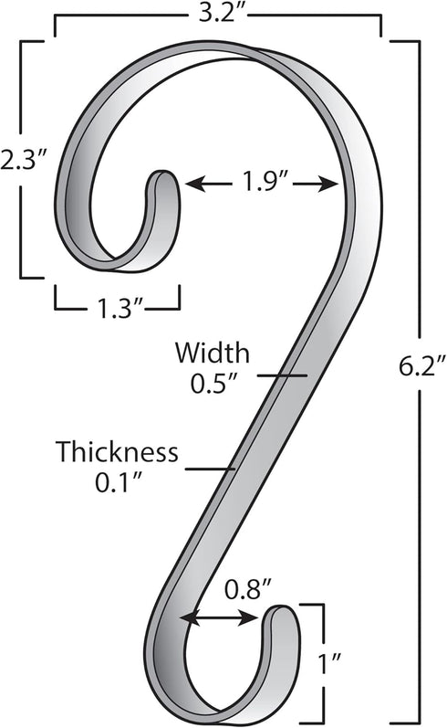 Haute Decor Stocking Scrolls Hanger - 4 Pack Holly Embossed (Pewter) - Christmas Stocking Holder