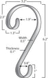 Haute Decor Stocking Scrolls Hanger - 4 Pack Holly Embossed (Pewter) - Christmas Stocking Holder
