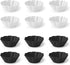 Fox Run Reusable Silicone Cupcake and Muffin Wrappers, Set of 12 Scalloped Bake Cups (Black and White)