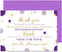 Paper Clever Party Purple and Gold Baby Shower Thank You Cards with Envelopes, 15 Pack