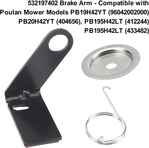 MWEDP 532197402 532199478/532199470 YT16542T YT1942 YTH2042 YTH20K46 Brake Arm Kit Compatible with Husqvarna AYP