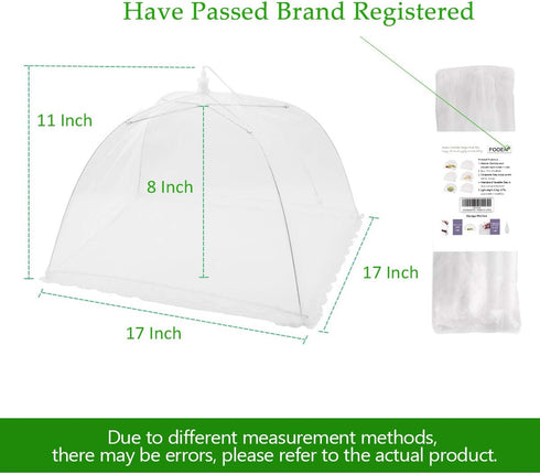 (6 Pack) Pop-Up Picnic Mesh Food Covers Tent Umbrella for Outdoors, Reusable and Collapsible