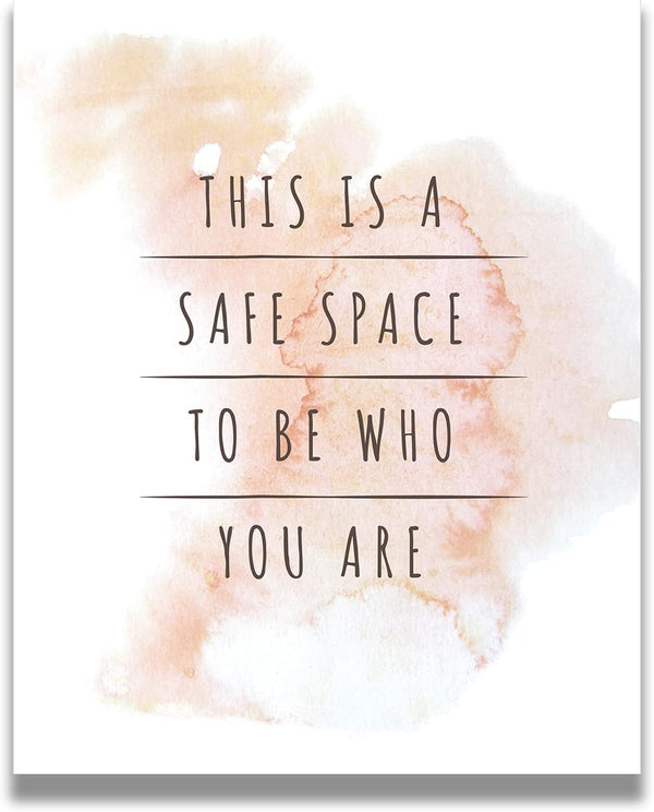 Govivo Therapist Office Decor, This Is A Safe Space Wall Art for School Counselor, 11x14 Unframed Print