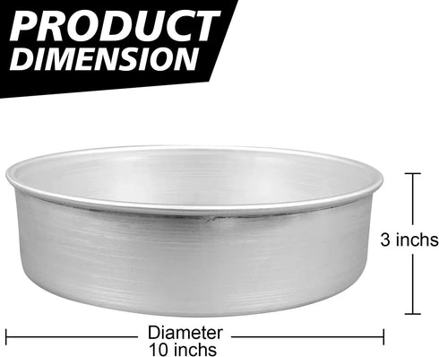 Winco ACP-103 Heavy-Duty Round Aluminum Layer Cake Pan, 10" x 3"