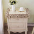 22" LeLehome Square Classic EmbroideredTablecloth, Vintage Brown Flower Beige Small Table Cloth Bedside Nightstand Tea