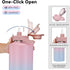 Half Gallon Stainless Steel Water Bottle, Insulated with AutoLock Spout, 64 oz Leakproof (Pink-Blue Gradient)
