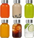 Danmu Glass Juice Bottles with Lids 5oz,Juicing Bottles Reusable Glass 100% Leakproof