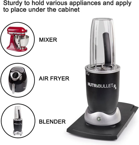 Bruvoalon Kitchen Appliance Sliding Tray for Coffee Pot, Toaster, KitchenAid Mixer, Blenders, Air Fryer with Rolling