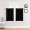 ChrisDowa Small Grommet Window Curtains for Kitchen and Bedroom, Thermal Insulated Room Darkening (2 Panels, Black, 34