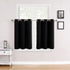 ChrisDowa Small Grommet Window Curtains for Kitchen and Bedroom, Thermal Insulated Room Darkening (2 Panels, Black, 34