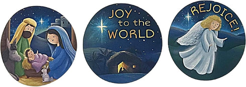 The Holy Family Assorted Nativity Scenes Stickers, 1 1/2 Inch, Roll of 100