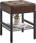 16.34 inches LG-60Z IBUYKE Square Stool with Adjustable Feet and Storage Space, Footrest Chair,Multi-Use as Small Side