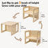 1-3, FUNLIO Height Adjustable Montessori Weaning Chair for Age Quality Solid Wooden Chair