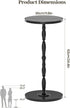 Round Side Table, Drink Table for Small Spaces, Vintage Accent Side Table, Pedestal End Tables for Bedroom, Living