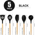Kitchen Utensils Set, 5 Pcs Non-Stick Silicone Cooking Utensils with Wooden Handle, Heat Resistant Gadgets