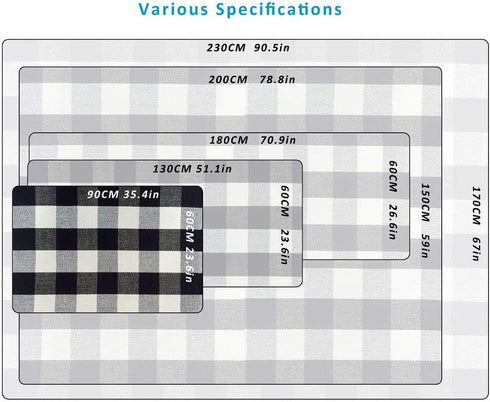 Buffalo Plaid Check Rug 23.6 x 35.4 Inches Cotton Washable Woven Checkered Indoor/Outdoor Rugs for Doorway/Living Room/Kitchen/Front Porch Layered Door Mat Decor/Farmhouse, Black and White by Winwinplus