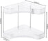 2-Tier Countertop Corner Bathroom Organizer with Hooks, Bathroom Sink Corner Vanity Storage for Makeup, Skincare