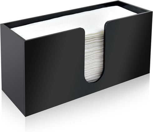 1Pack Paper Towel Holder Countertop, Black Acrylic Napkin Dispenser, Multifold Paper Towel