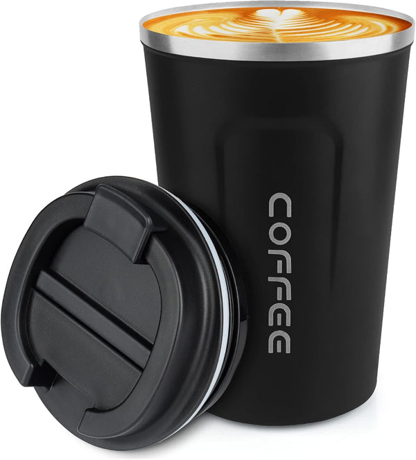 12 oz Stainless Steel Vacuum Insulated Tumbler - Coffee Travel Mug Spill Proof with Lid, Thermos Cup for Hot/Ice