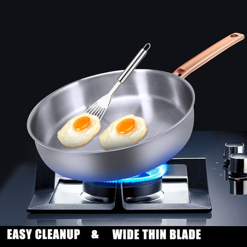 Tenta Kitchen Flexible Fish Turner Spatula Set of 2 for Fish, Egg, Meat, Dumpling Frying