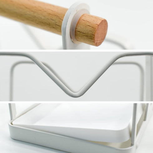 VANRA Cutting Board Organizer, Metal Steel Pot Lid Holder Stand for Kitchen Countertop, 2 Slots, White