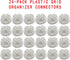 24-Pack Plastic Grid Organizer Connectors for Modular Closet Storage and Metal Grid Shelving Units, White Wire Cube Connectors with 1.42" OD and 0.16" ID Perfect Fit