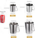 KSENDALO 48oz/6Cup SUS304 Stainless Steel Measuring Cup, Precision Engraved Markings for Liquid, Coffee, Milk & Espresso