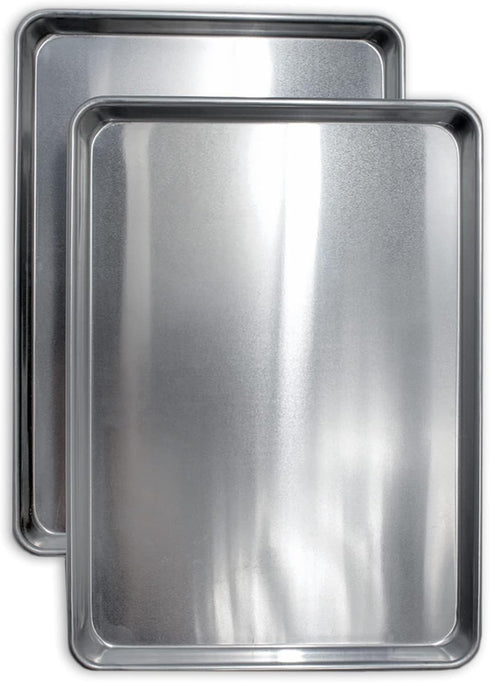 Commercial Quality Cookie Sheet Pan, 2 Pack Aluminum Half Sheet Baking Pan, Rust & Warp Resistant, Heavy Duty